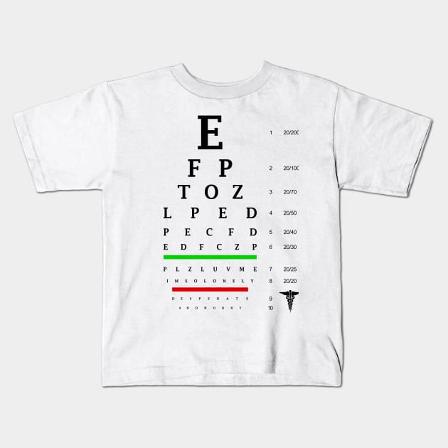 Eye Exam Kids T-Shirt by xeenomania